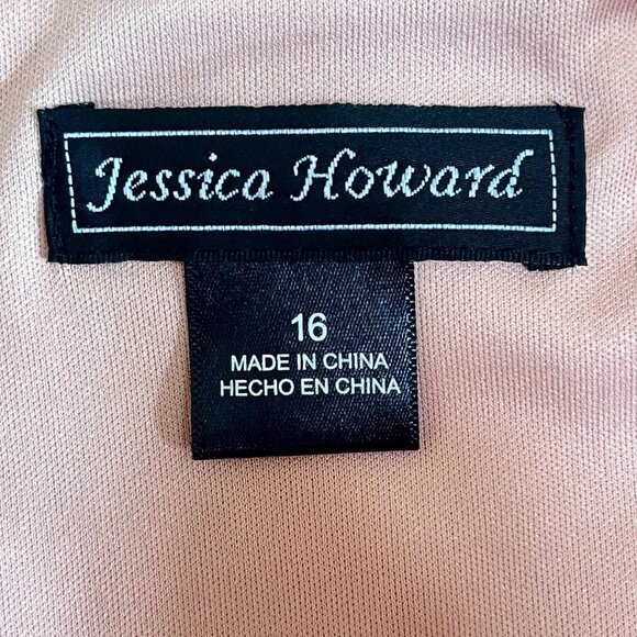 Jessica Howard Pink Sleeveless Lace Tiered Dress Embellished Waist Size 16 NWT - Picture 10 of 13